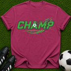 CHAMP graphic tee | Champion-inspired sports design, green lettering