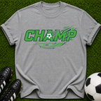 CHAMP graphic tee | Champion-inspired sports design, green lettering