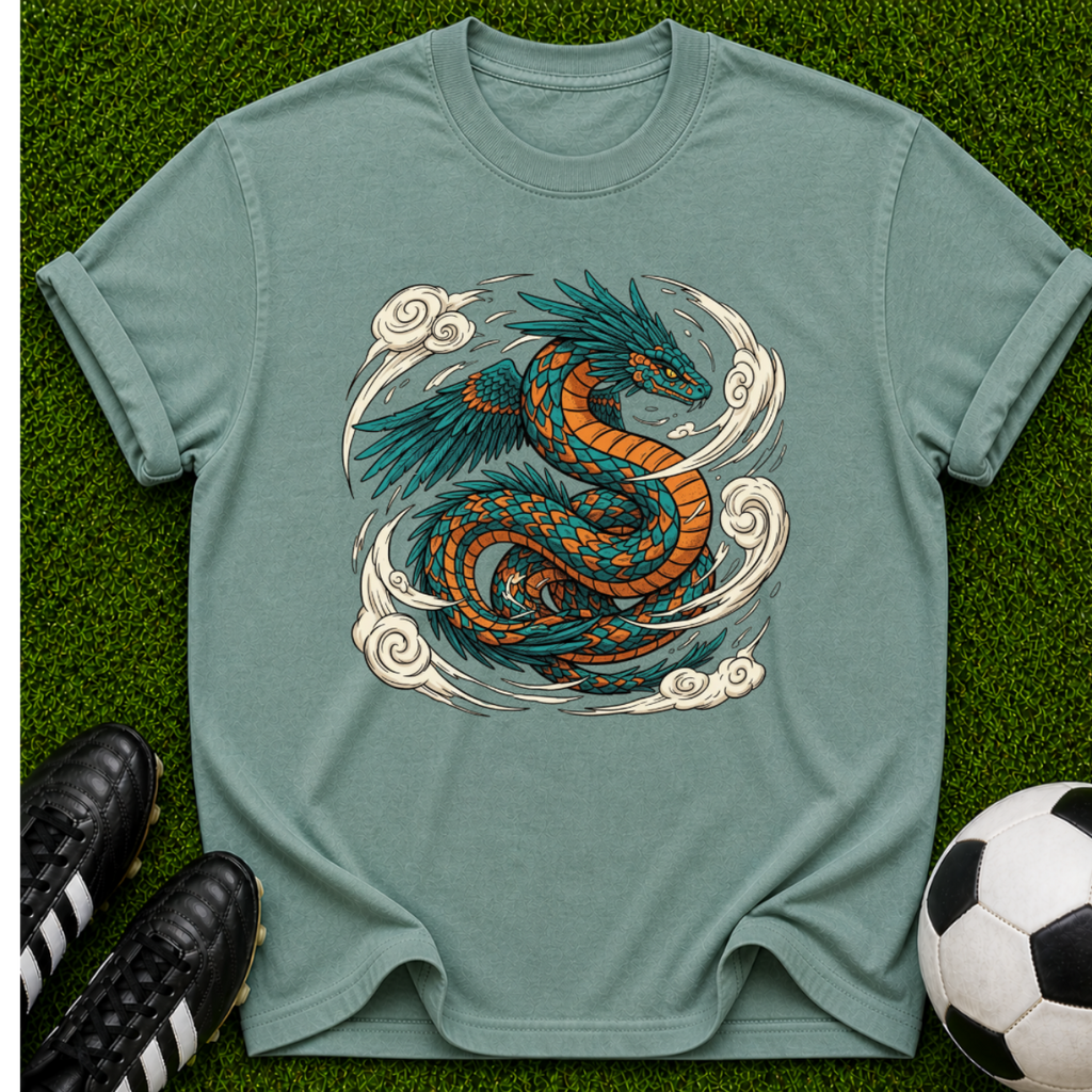 Celtic Winged Serpent T-Shirt | Dragon Illustration, Vintage Tattoo Style