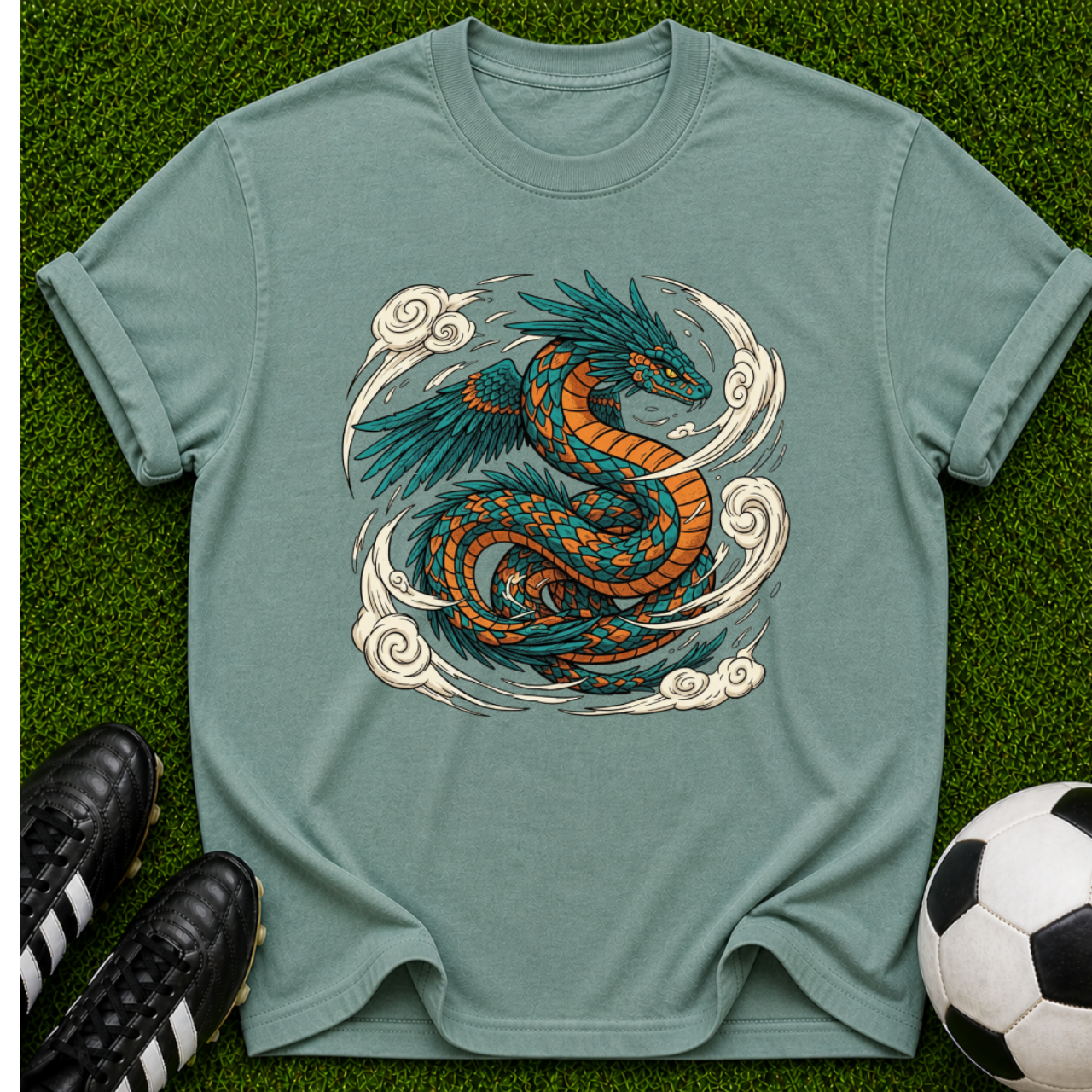 Celtic Winged Serpent T-Shirt | Dragon Illustration, Vintage Tattoo Style