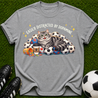 Tabby Cat Pile of Soccer Balls T-Shirt | Cute Sports Cat Tee