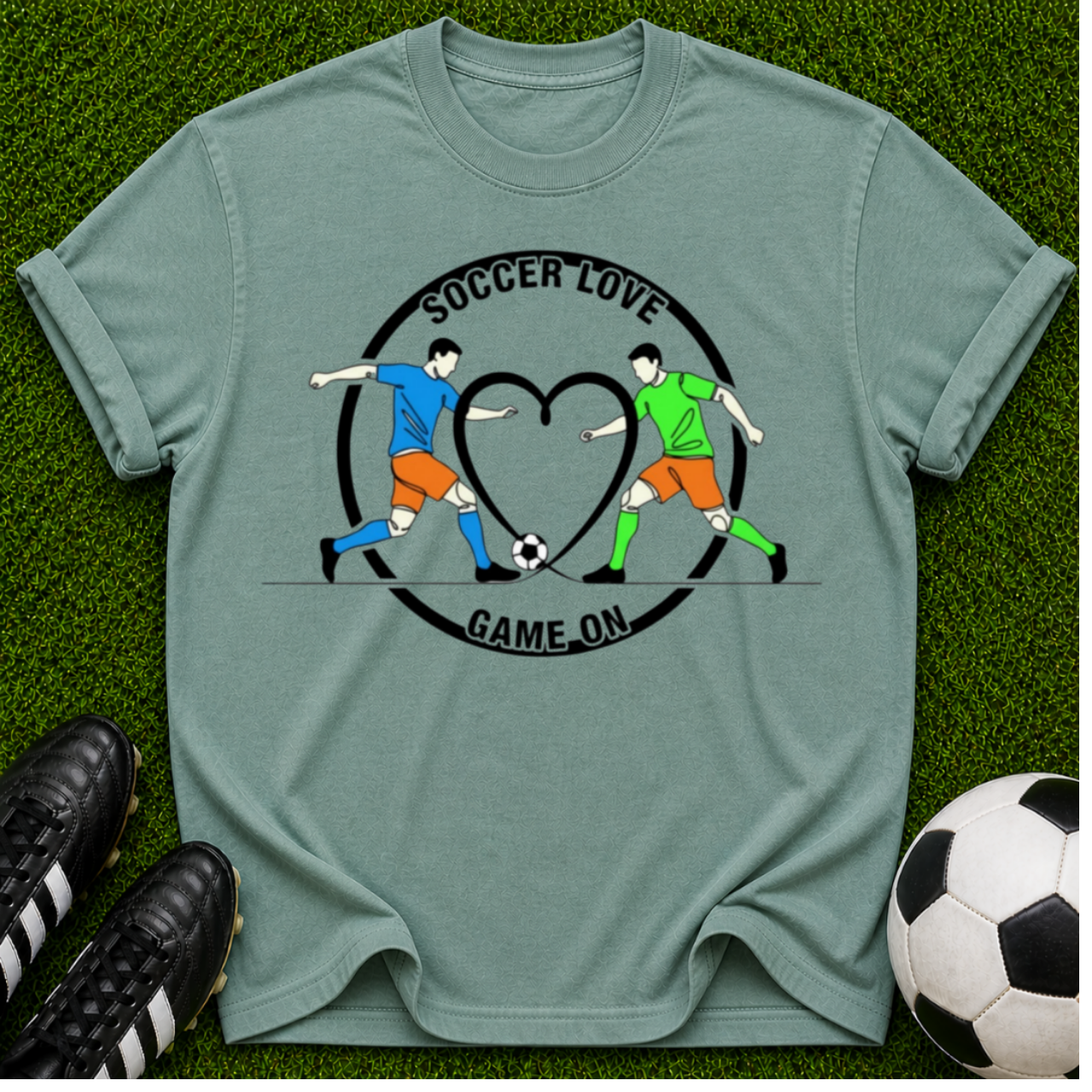 Soccer Love Heart Players T-shirt