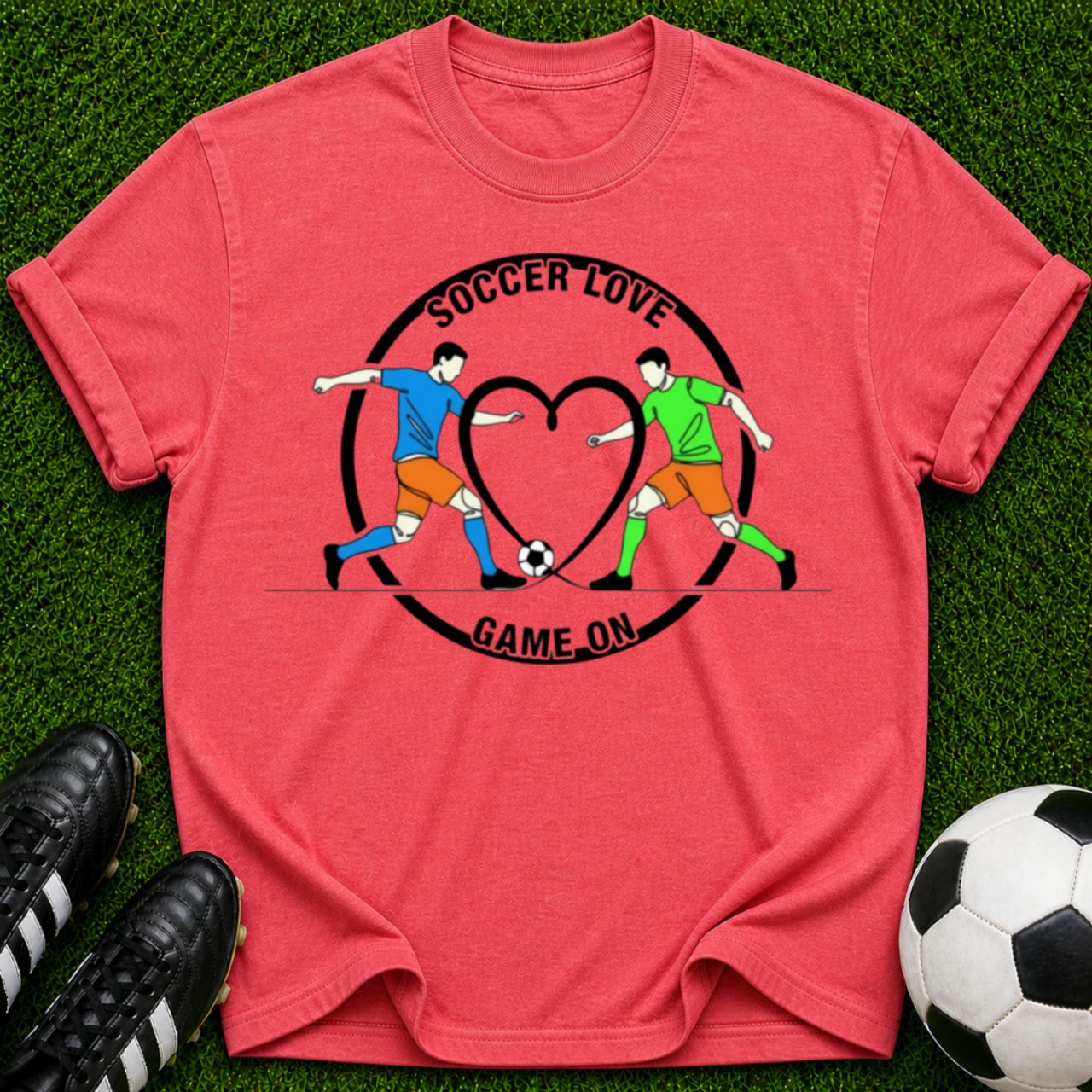 Soccer Love Heart Players T-shirt