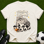 Forgiving for Dogmance Cat & Soccer Balls T-shirt