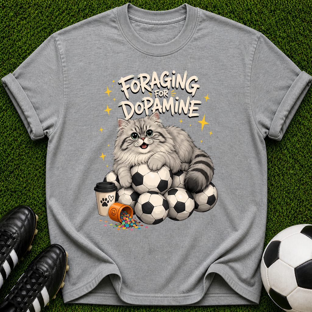 Forgiving for Dogmance Cat & Soccer Balls T-shirt