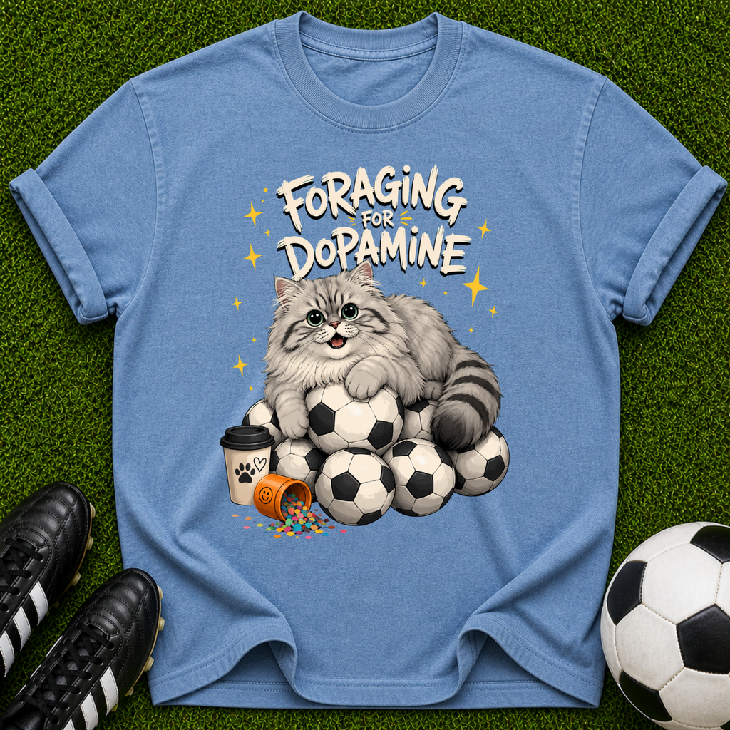 Forgiving for Dogmance Cat & Soccer Balls T-shirt