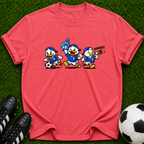 Cartoon Soccer Ducks T-Shirt | Retro Mascot Trio, Sports Graphic