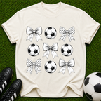 Soccer Balls and Bows T-Shirt | Soccer Pattern Tee