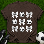 Soccer Balls and Bows T-Shirt | Soccer Pattern Tee