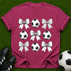 Soccer Balls and Bows T-Shirt | Soccer Pattern Tee