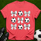 Soccer Balls and Bows T-Shirt | Soccer Pattern Tee