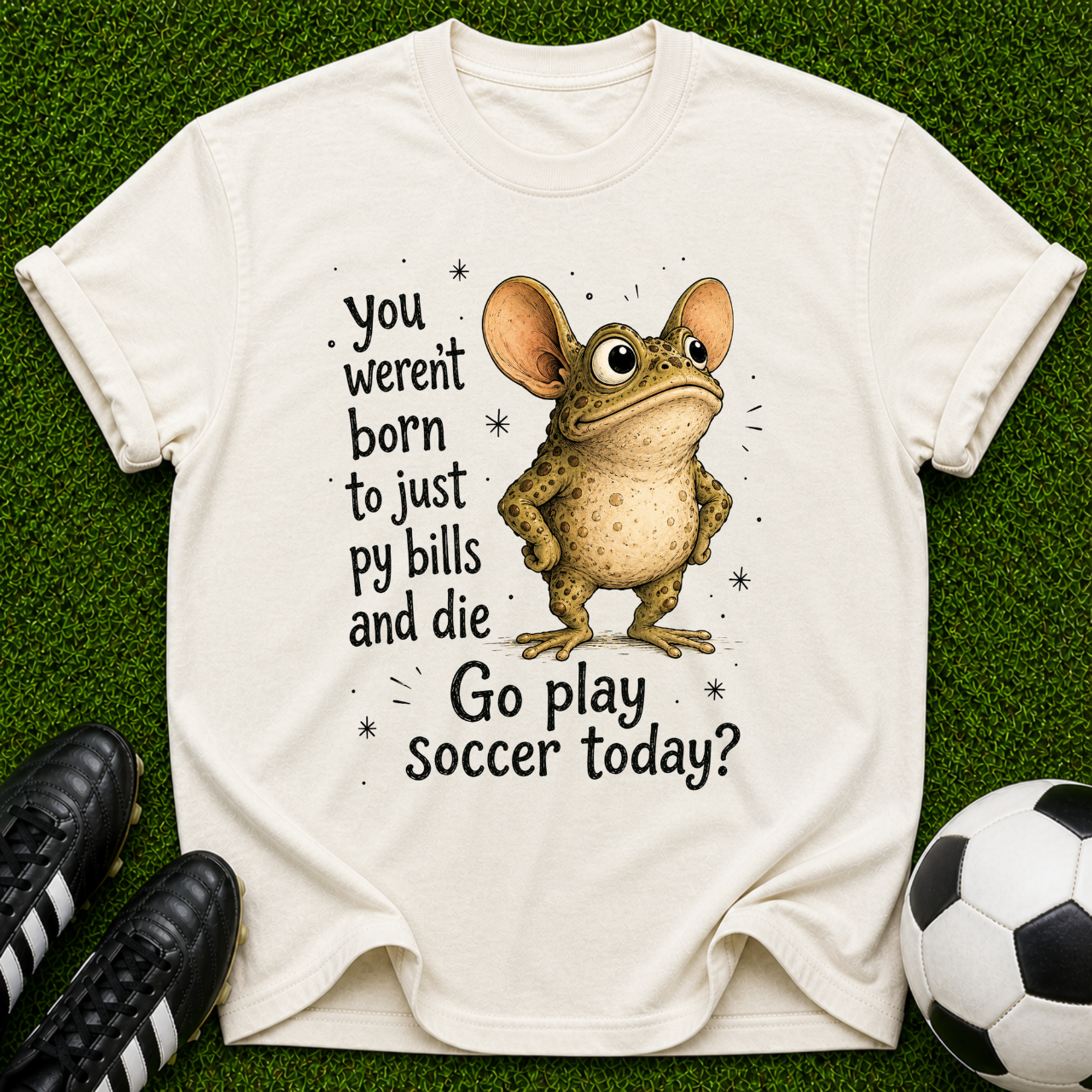 You Weren't Born to Just Pay Bills Frog Illustration T-Shirt