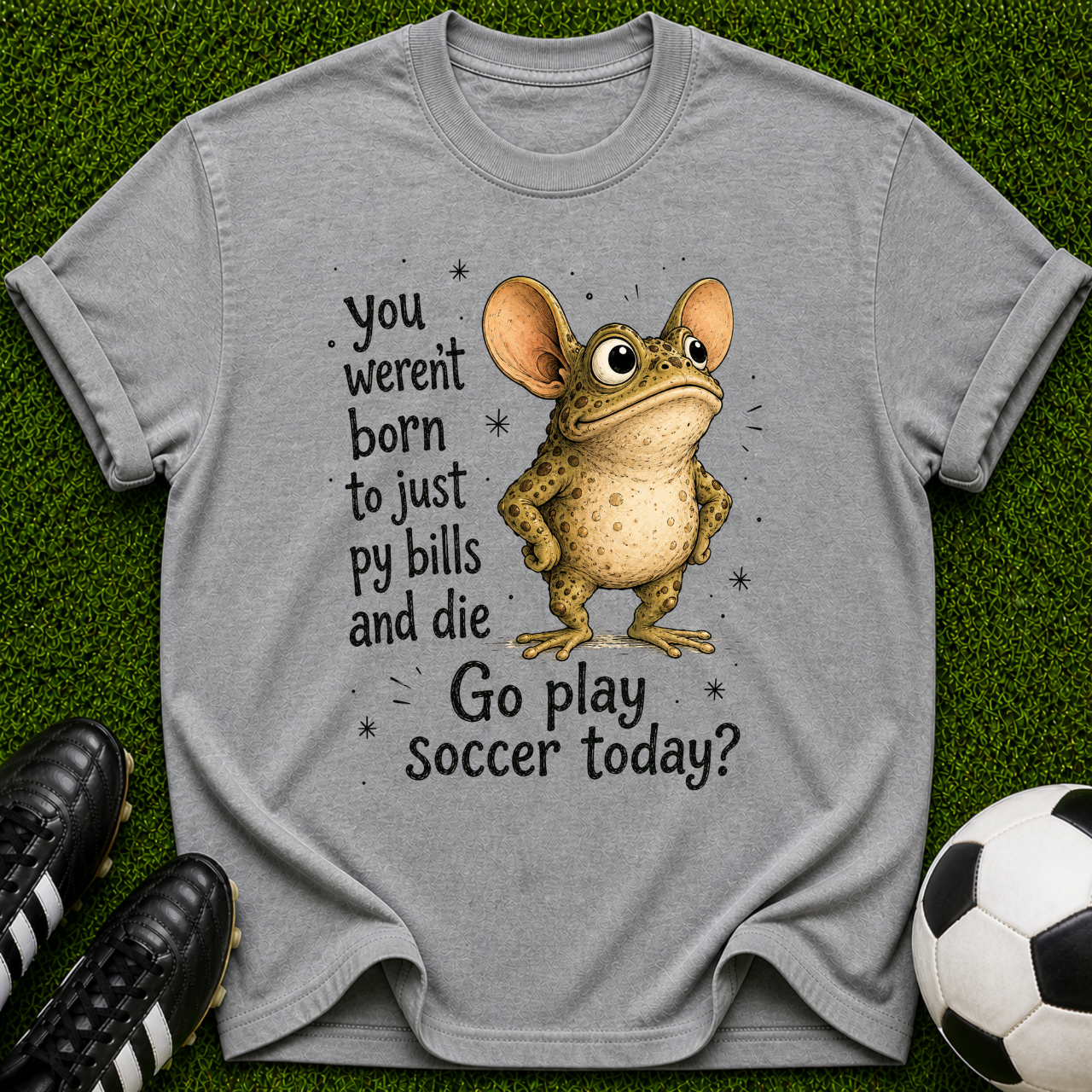 You Weren't Born to Just Pay Bills Frog Illustration T-Shirt