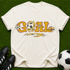 Goal Soccer Typography T-Shirt | Vintage Soccer Ball Graphic