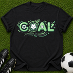 Goal Soccer Tee | Soccer Graphic T-Shirt, Green Retro Sport Design