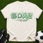 Goal Soccer Tee | Soccer Graphic T-Shirt, Green Retro Sport Design