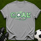 Goal Soccer Tee | Soccer Graphic T-Shirt, Green Retro Sport Design