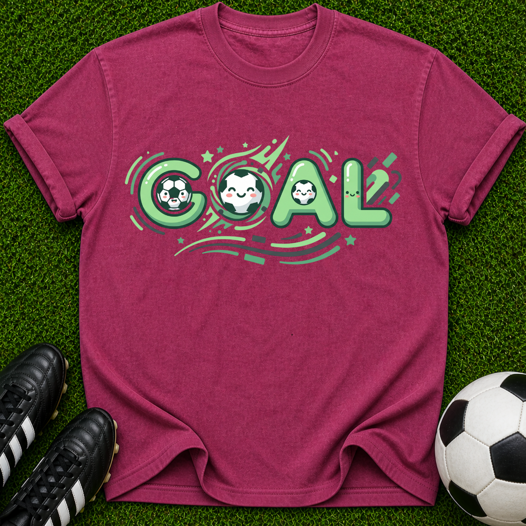 Goal Soccer Tee | Soccer Graphic T-Shirt, Green Retro Sport Design