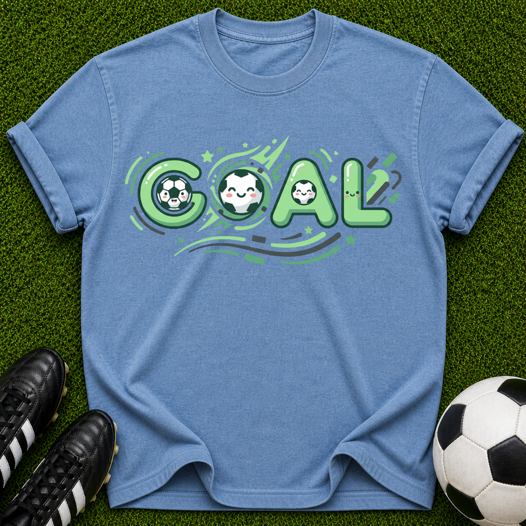 Goal Soccer Tee | Soccer Graphic T-Shirt, Green Retro Sport Design