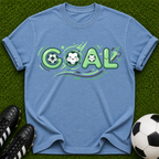Goal Soccer Tee | Soccer Graphic T-Shirt, Green Retro Sport Design