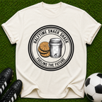 Halftime Snack Shack coffee and orange emblem T-shirt