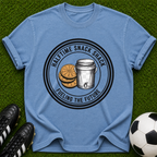 Halftime Snack Shack coffee and orange emblem T-shirt