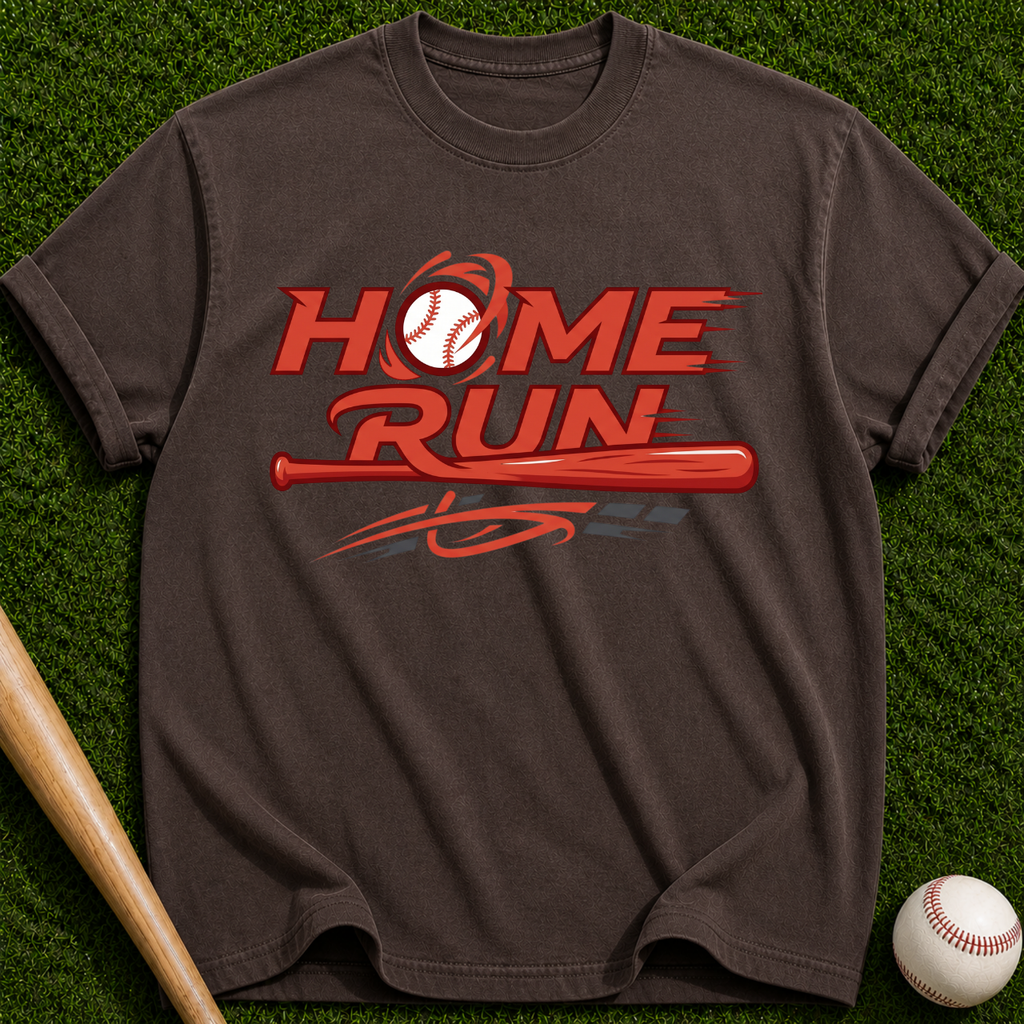 Home Run Baseball Tee | Retro Bat Graphic T-Shirt