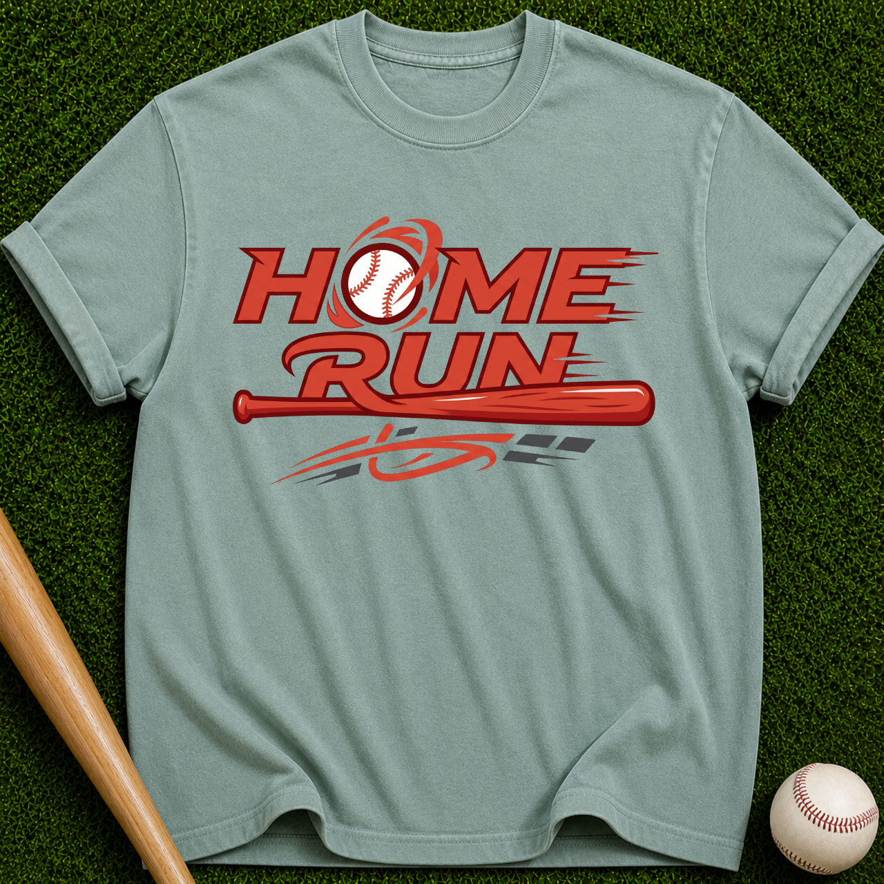 Home Run Baseball Tee | Retro Bat Graphic T-Shirt