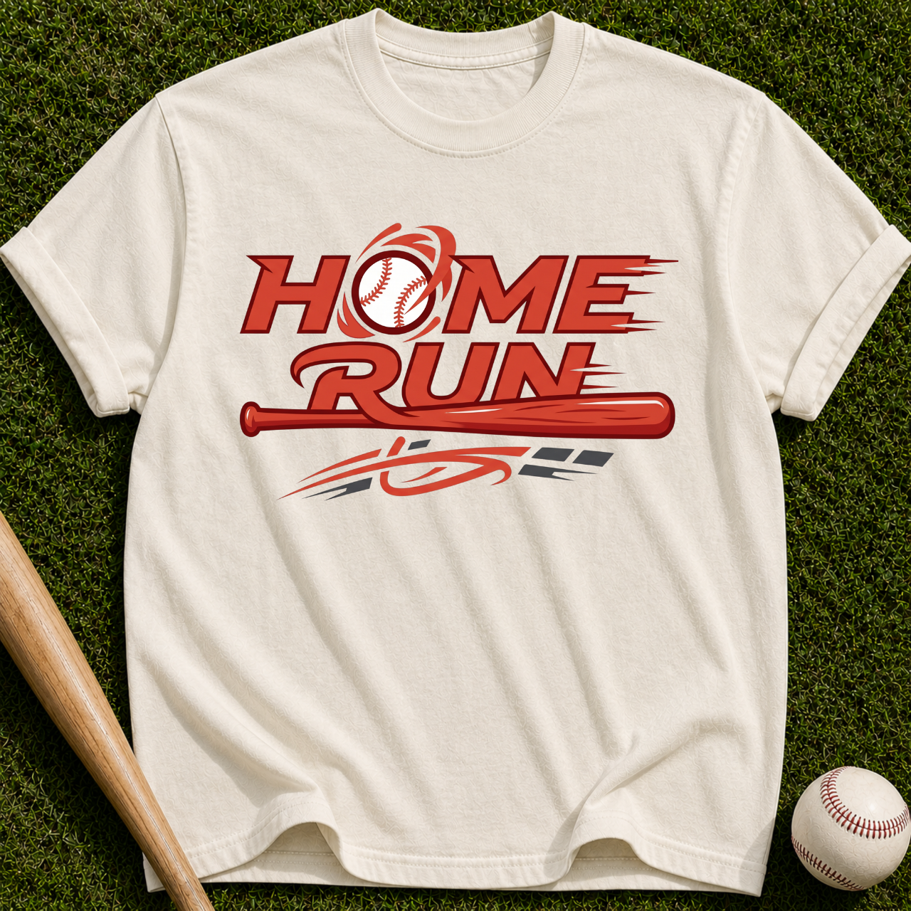 Home Run Baseball Tee | Retro Bat Graphic T-Shirt
