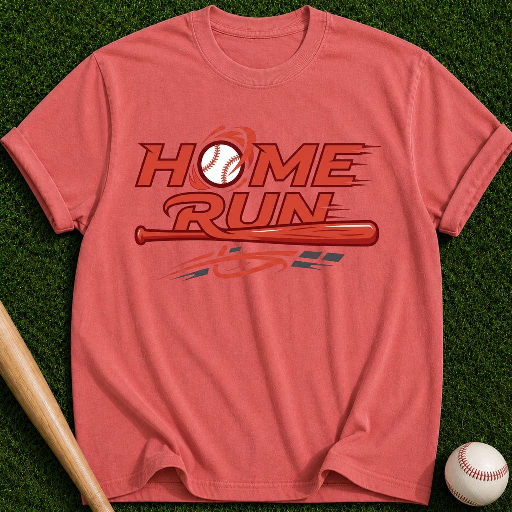 Home Run Baseball Tee | Retro Bat Graphic T-Shirt