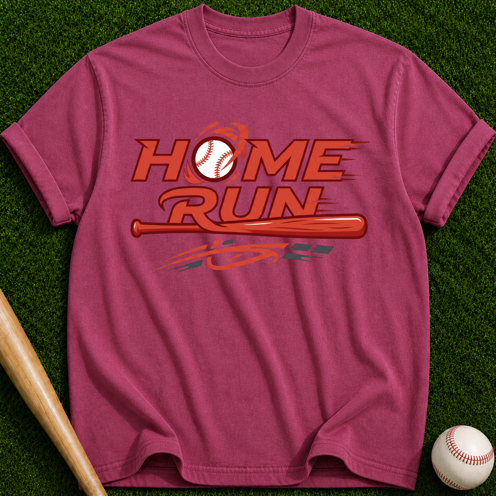 Home Run Baseball Tee | Retro Bat Graphic T-Shirt