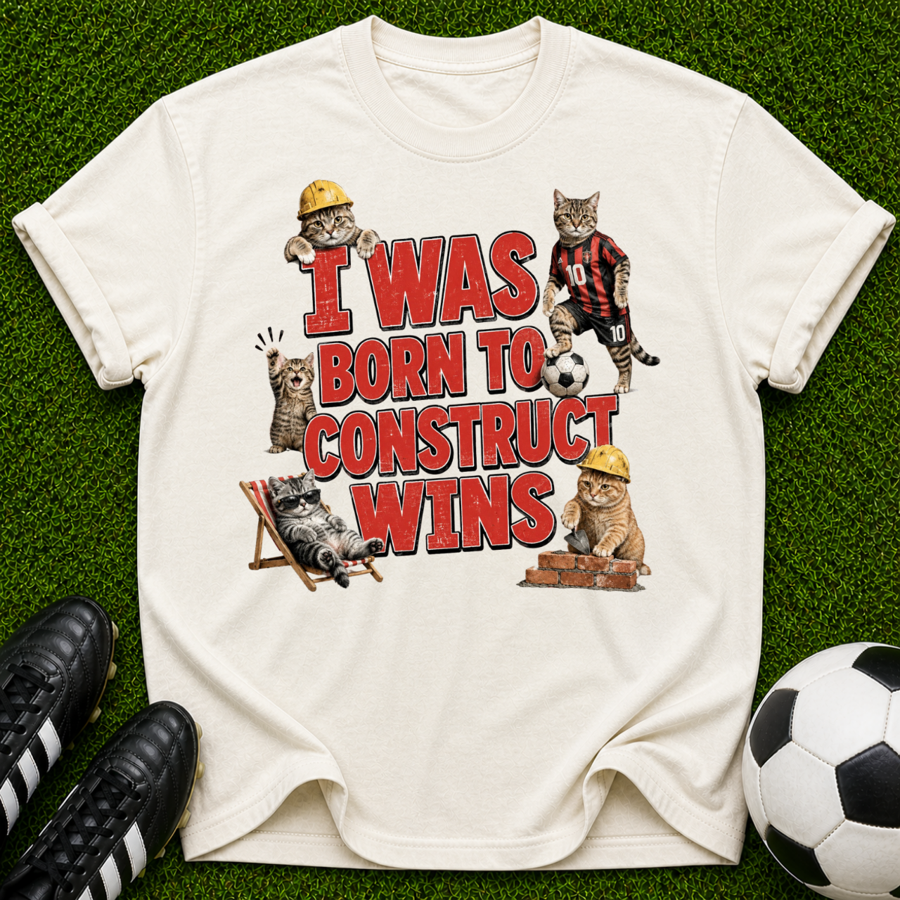 I Was Born To Construct Wins T-shirt