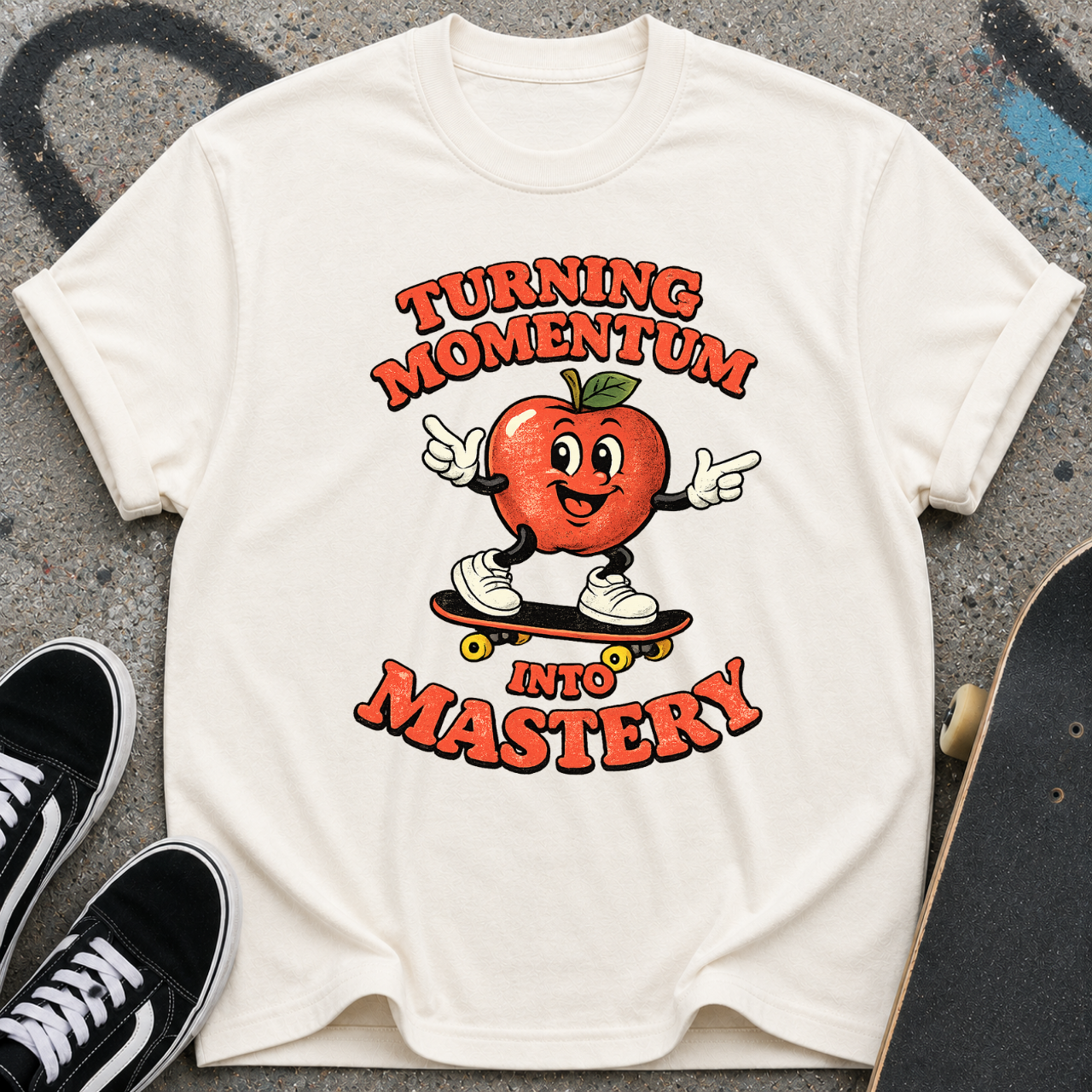 Skateboarding Apple "Turning Momentum Into Mastery" T-shirt