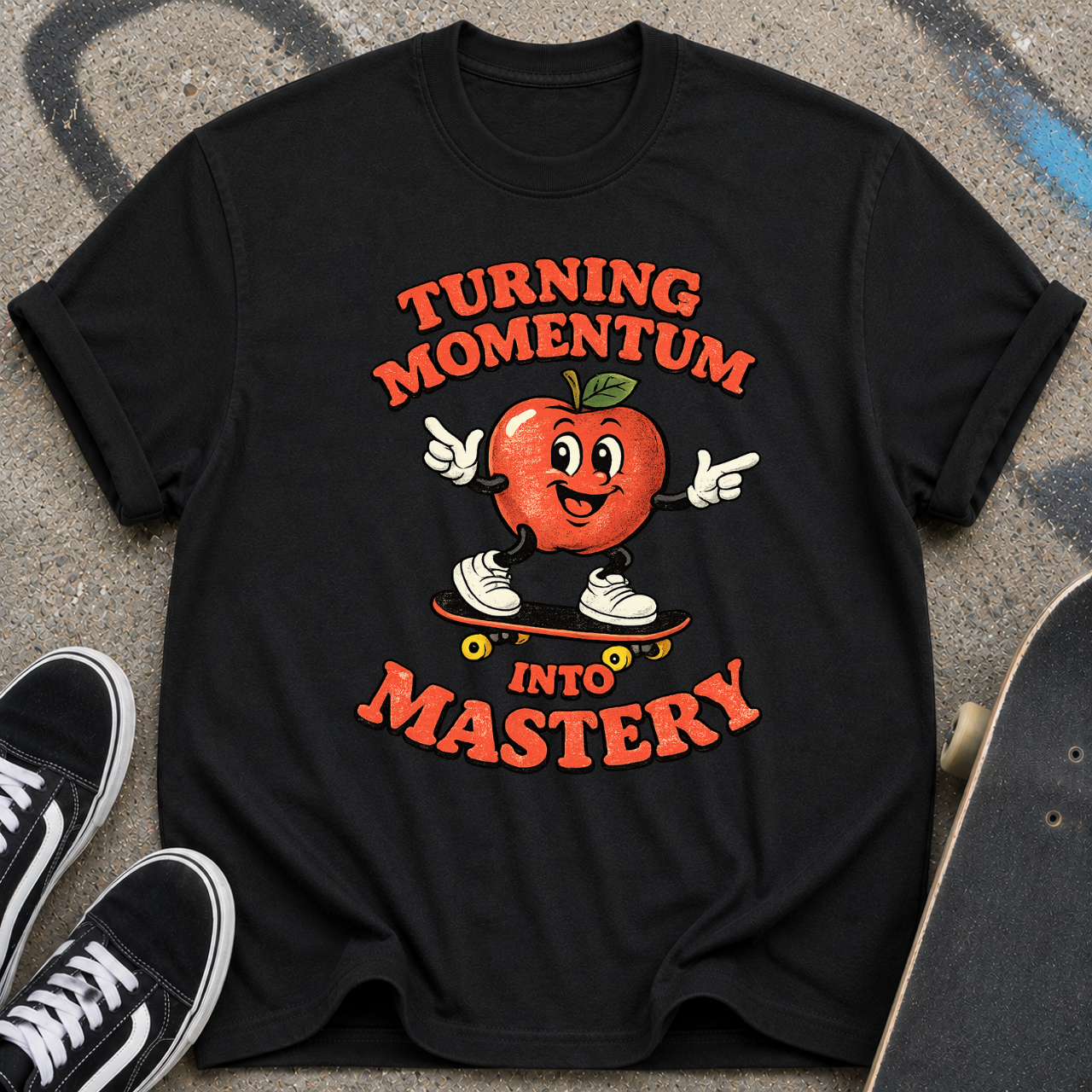 Skateboarding Apple "Turning Momentum Into Mastery" T-shirt