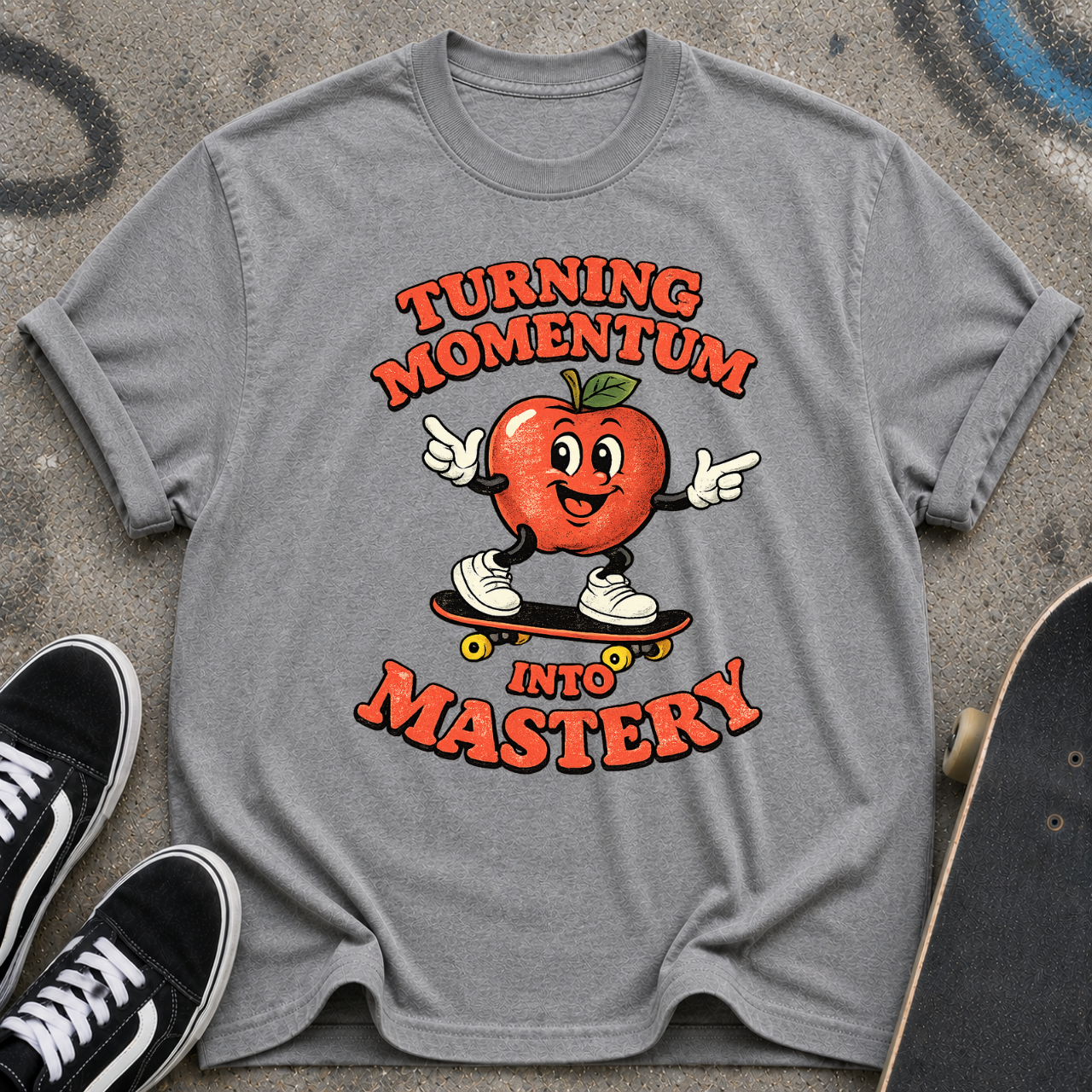 Skateboarding Apple "Turning Momentum Into Mastery" T-shirt