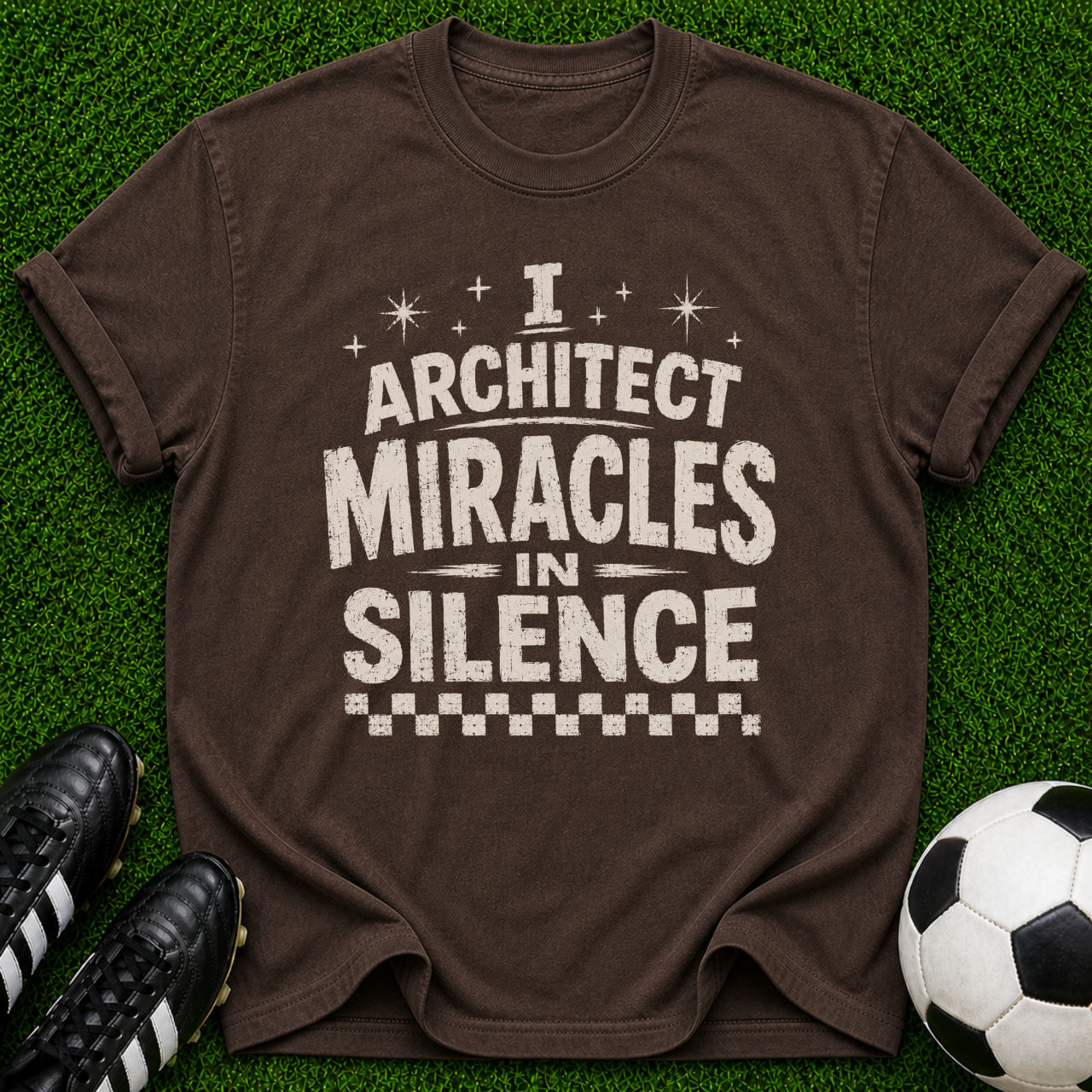 I Architect Miracles in Silence T-shirt | Typography Spiritual Faith Tee