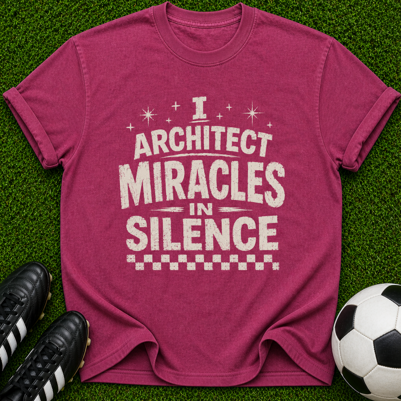 I Architect Miracles in Silence T-shirt | Typography Spiritual Faith Tee