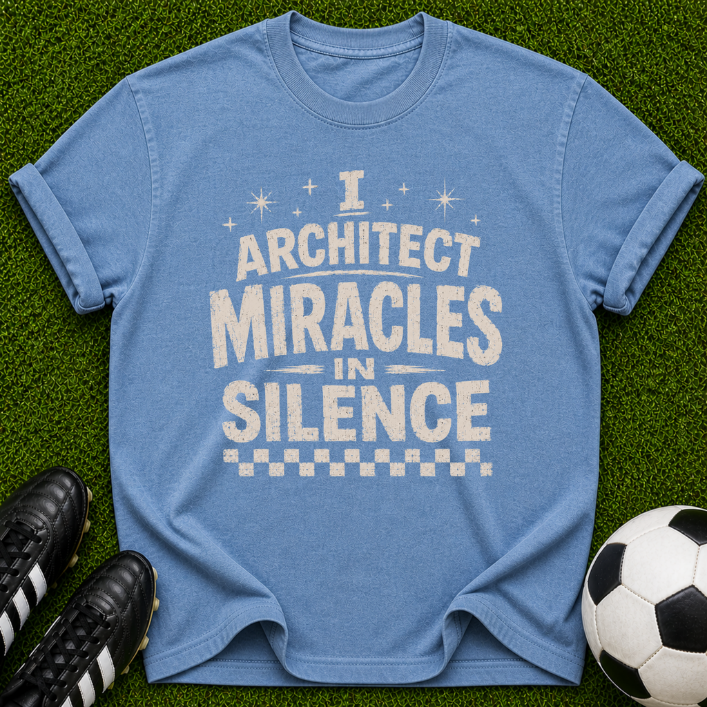 I Architect Miracles in Silence T-shirt | Typography Spiritual Faith Tee