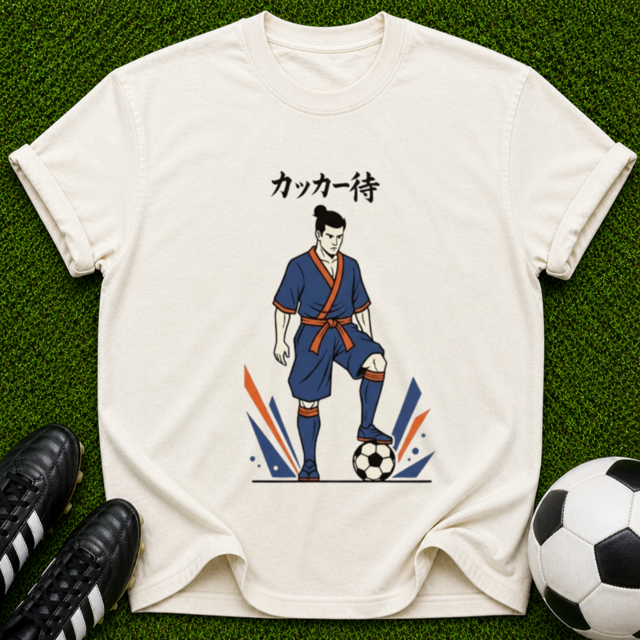 Samurai Soccer Player T-shirt | Japanese Football Illustration