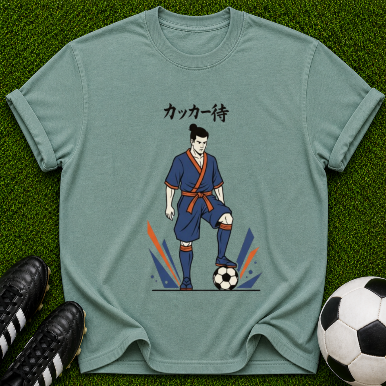 Samurai Soccer Player T-shirt | Japanese Football Illustration