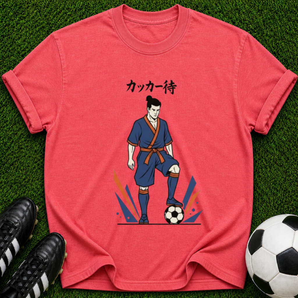 Samurai Soccer Player T-shirt | Japanese Football Illustration