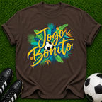 Jogo Bonito T-shirt | Tropical Soccer Script, Palm Leaves & Ball