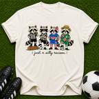 Raccoon Soccer Players T-Shirt | Vintage Team Mascot Tee