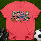 Raccoon Soccer Players T-Shirt | Vintage Team Mascot Tee