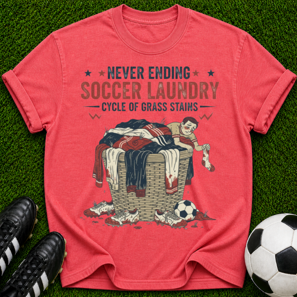 Never Ending Soccer Laundry T-shirt | Cycle of Grass Stains Soccer Mom Dad Tee