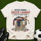 Never Ending Soccer Laundry T-shirt | Cycle of Grass Stains Soccer Mom Dad Tee