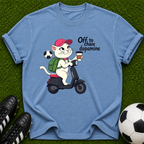Cat on Scooter 'Off to Chase Dopamine' T-shirt