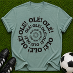 Spiral Olé Text T-shirt | Retro Circular Typography Tee