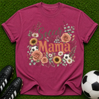 Soccer Mama T-shirt | Floral Sunflower Rose Design