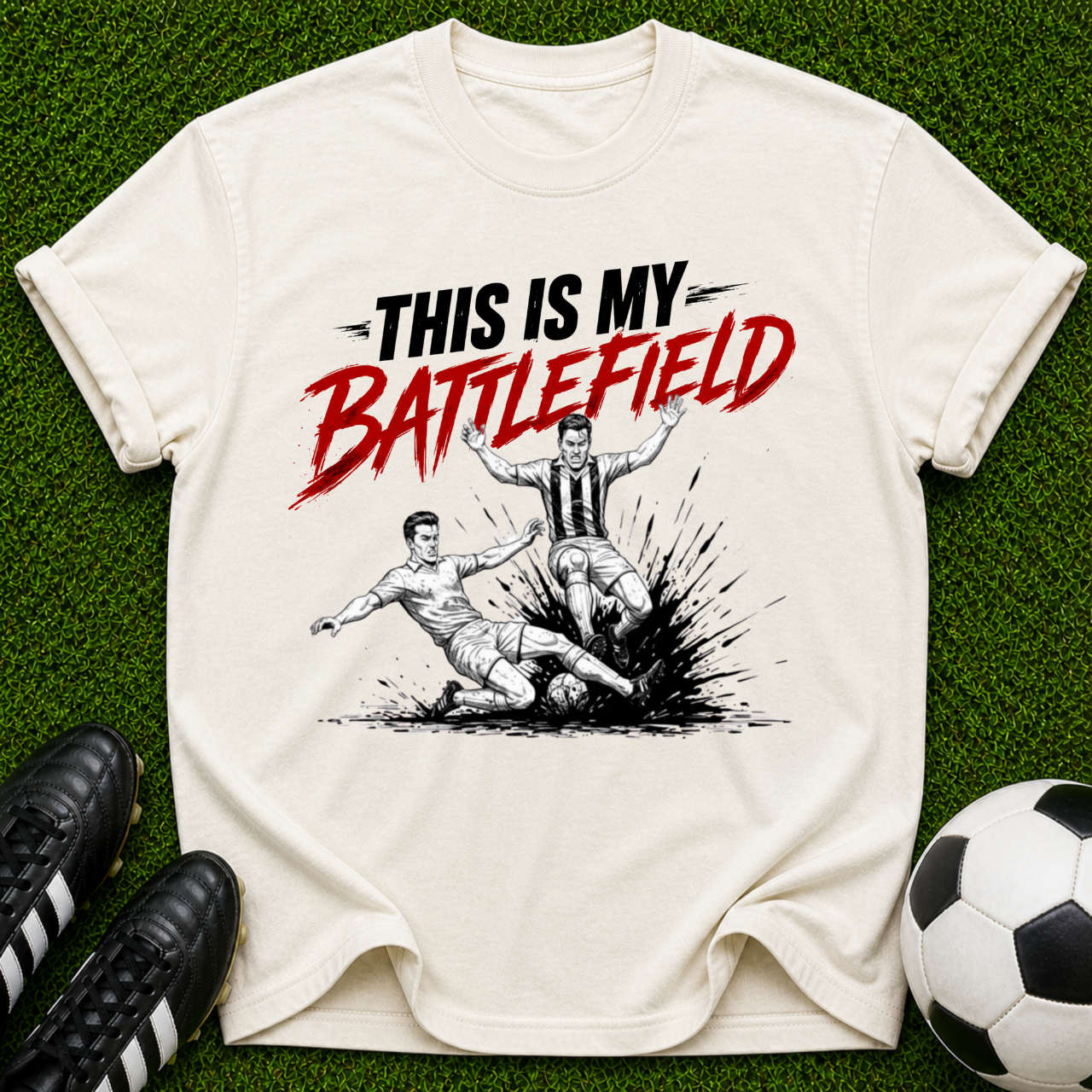 This Is My Battlefield T-shirt | Soccer Slide Tackle Graphic